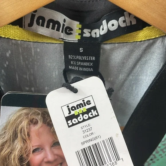 SOLD Jamie Sadock NWT Sleeveless Patterned Gold Shirt Spring 61 - Picture 2 of 3